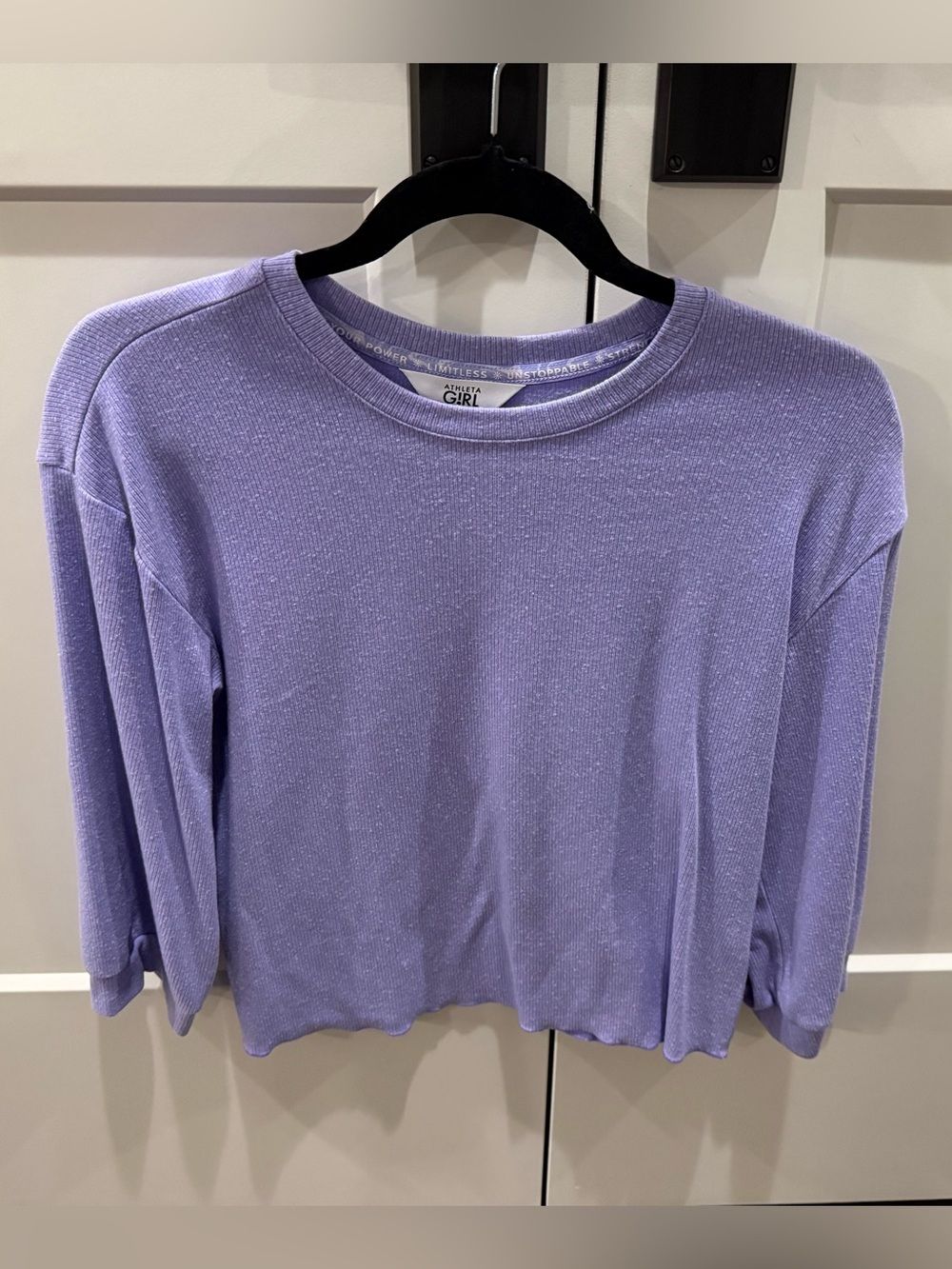 Athleta Girl Ribbed Textured Long-Sleeve Top, Sz 12